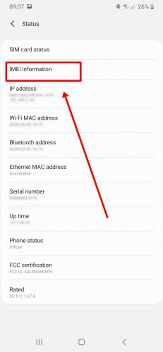 Find IMEI on Android phones. 4