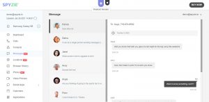 Spyzie's SMS monitoring feature