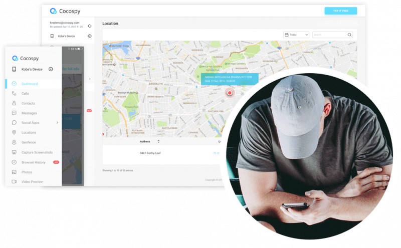 cocospy app gps location tracking feature