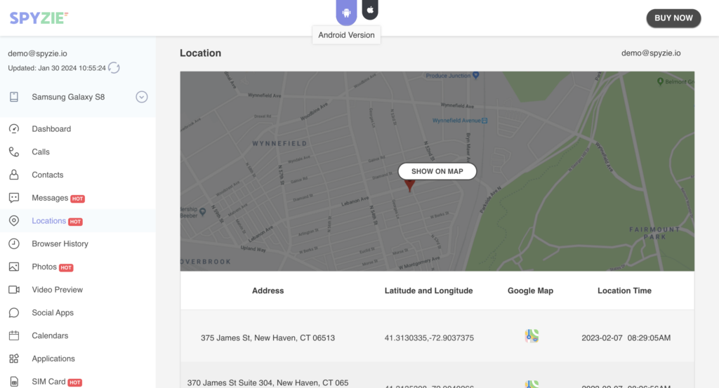 Spyzie GPS Location Tracking